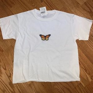 Brandymelville Butterfly Cropped Shirt
